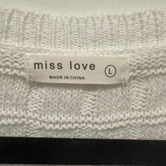 Miss Love White and Brown Striped Knit Sweater Vest Size L - Picture 8 of 9